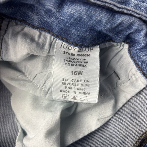 Judy Blue Bootcut Jeans Destroyed Plaid Light Wash Women’s Size 16W - Picture 7 of 12